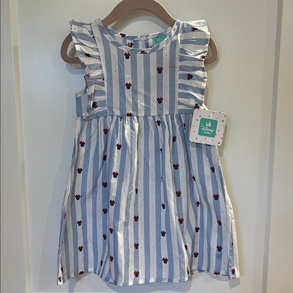 Disney Kids Dress with Blue Stripes and Red Accents